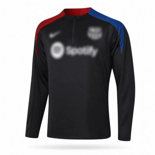 Black Printed Training Fcb Zipper