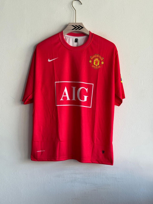 Red Vintage M-U-F-C 2008/9 Printed Jersey