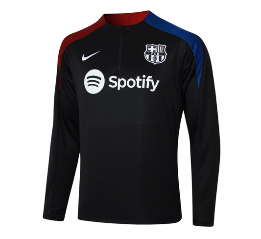 Black Printed Training Fcb Zipper