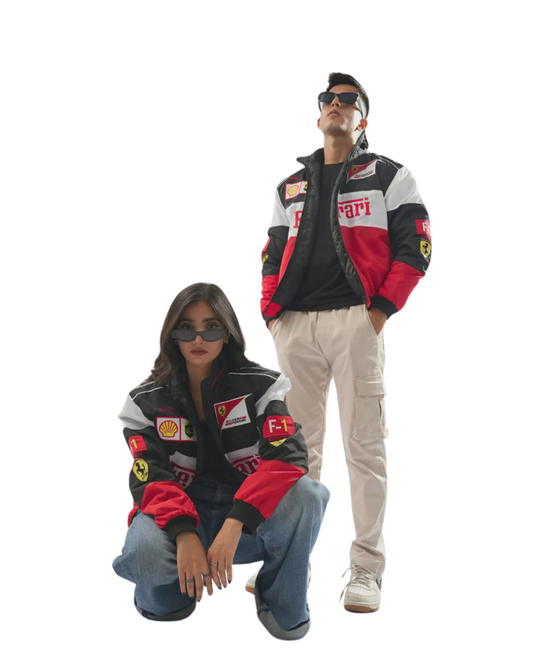 F1 ferrari multicolour jacket Regular fit fully Embroidered & printed versions