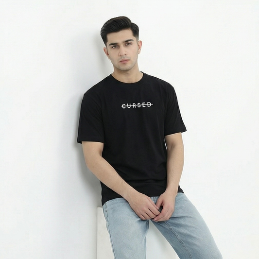 Cursed Black tee Regular fit