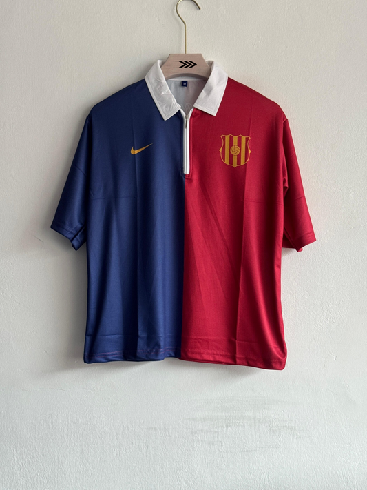 Oversized Printed Zip Fcb Jersey
