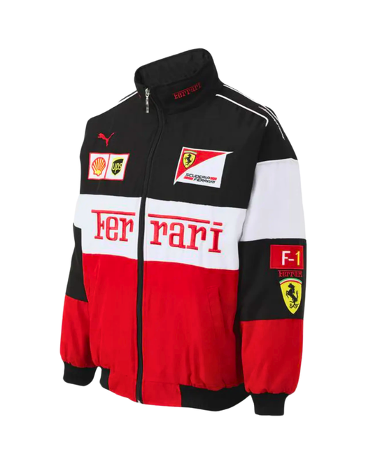 F1 ferrari multicolour jacket Regular fit fully Embroidered & printed versions