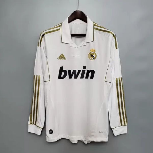 Retro White Embroidered Madrid jersey 11/12
