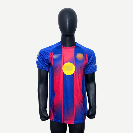 Red Blue Embroidered Fcb Jersey