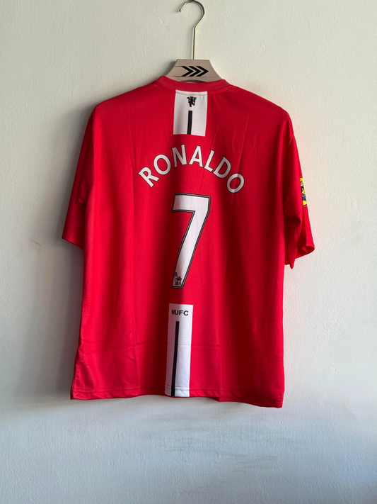 Red Vintage M-U-F-C 2008/9 Printed Jersey