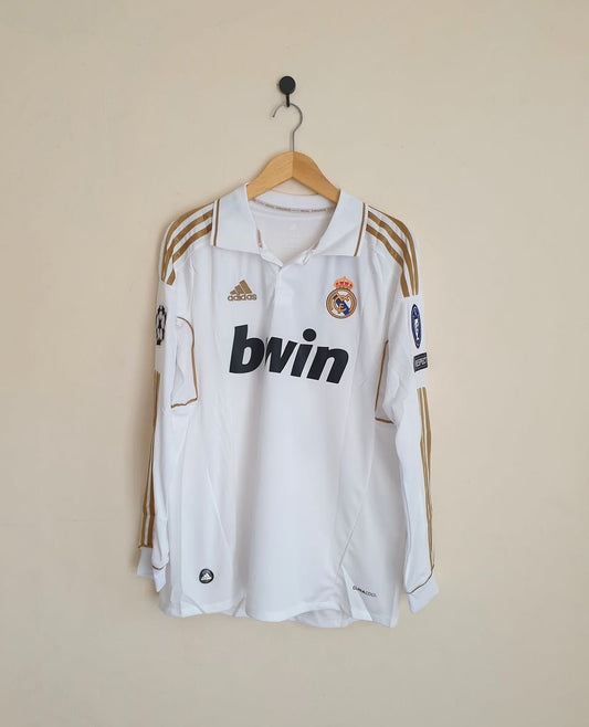 Retro White Embroidered Madrid jersey 11/12