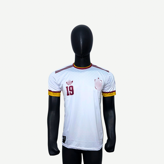 White printed Spain 26 jersey
