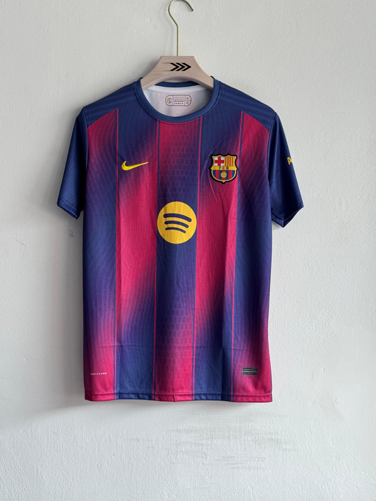 Red Blue Embroidered Fcb Jersey