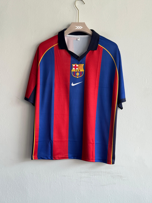 Red Blue Printed  Vintage 01/02 Fcb Jersey