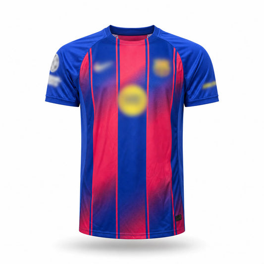Red Blue Embroidered Fcb Jersey