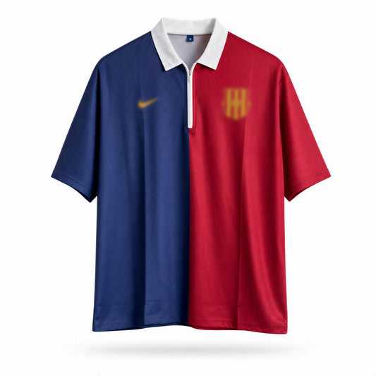 Oversized Printed Zip Fcb Jersey